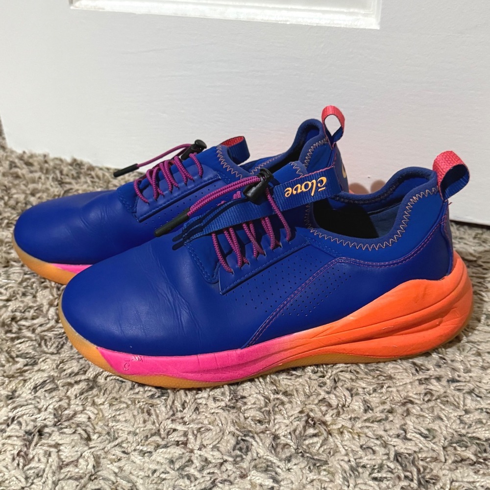 Clove Women Blue Pink Orange Nursing Sneakers Size W7 Clarino Leather Shoes